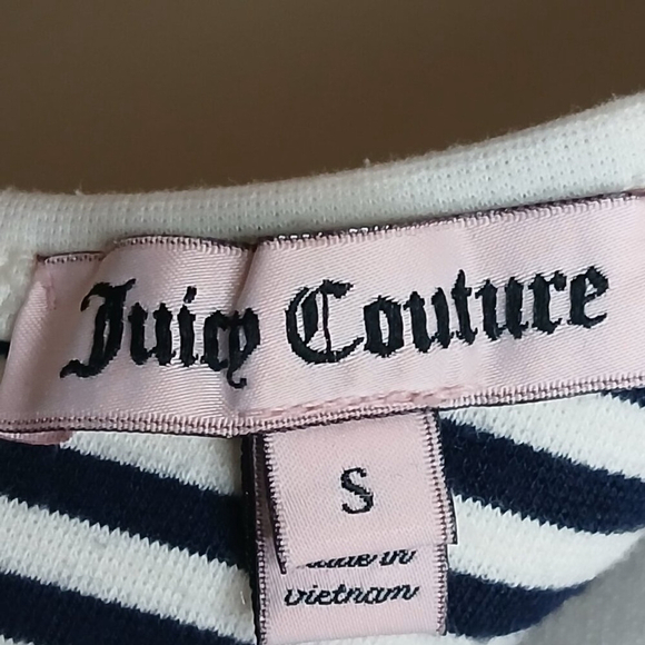 JUICY COUTURE Y2K Striped Fitted Blue & White Full Back Zipper Dress Size Small - Picture 8 of 8